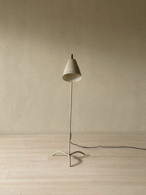 A Swedish Mid-Century Floor Lamp, Grey Lacquered, c. 1950s