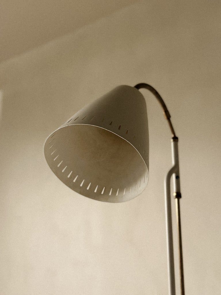 A Swedish Mid-Century Floor Lamp, Grey Lacquered, c. 1950s - Image 3