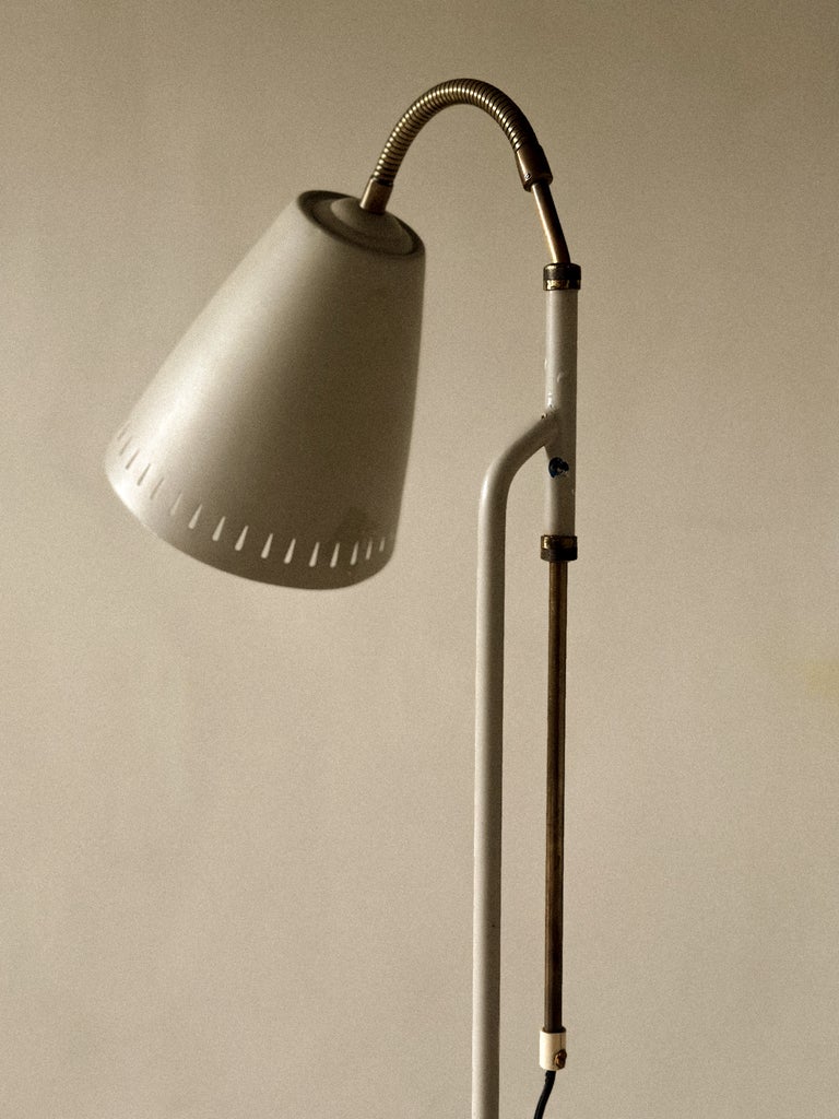 A Swedish Mid-Century Floor Lamp, Grey Lacquered, c. 1950s - Image 6