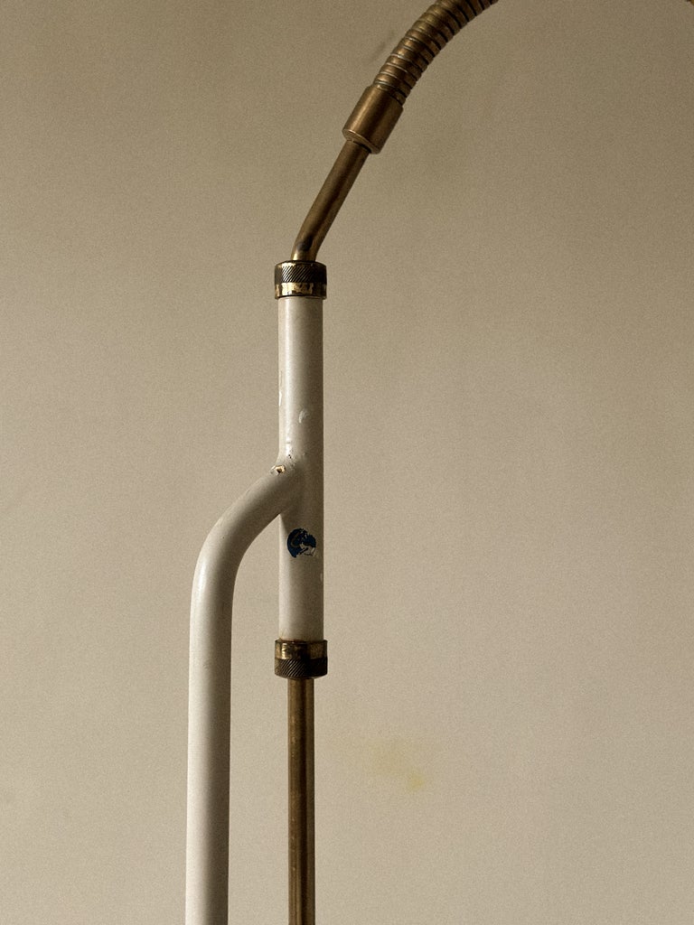 A Swedish Mid-Century Floor Lamp, Grey Lacquered, c. 1950s - Image 8