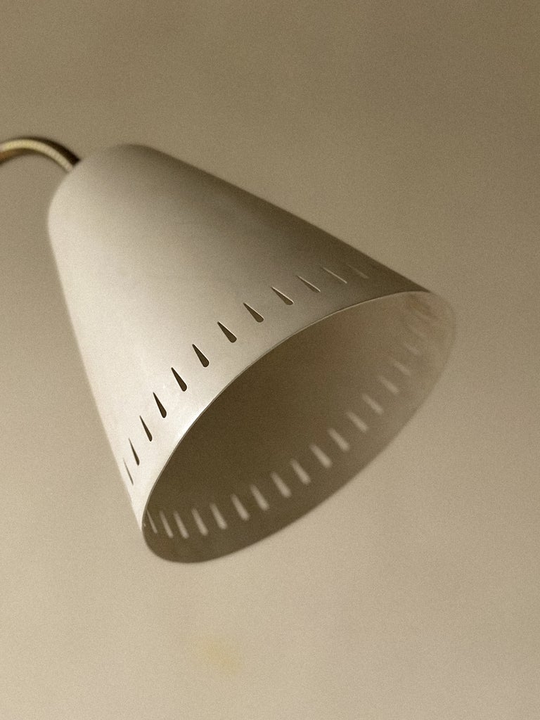 A Swedish Mid-Century Floor Lamp, Grey Lacquered, c. 1950s - Image 5