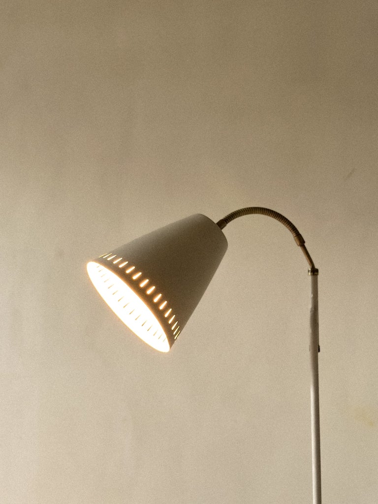 A Swedish Mid-Century Floor Lamp, Grey Lacquered, c. 1950s - Image 16