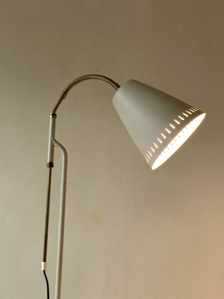 A Swedish Mid-Century Floor Lamp, Grey Lacquered, c. 1950s - Image 15