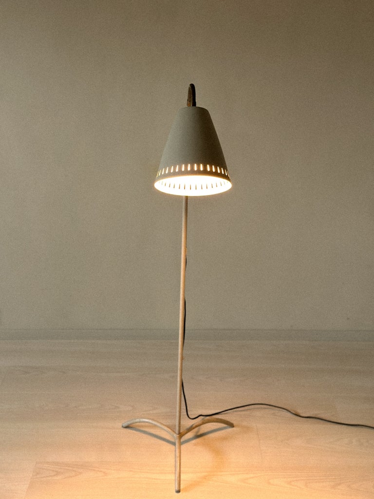 A Swedish Mid-Century Floor Lamp, Grey Lacquered, c. 1950s - Image 14
