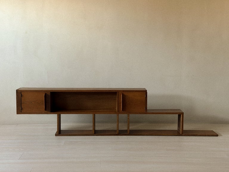 A Mid-Century Oak Wall Shelf in style of Charlotte Perriand, France c. 1950s - Image 13